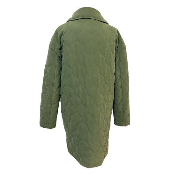 Ricki's Olive Green Quilted Barn Coat‎ Size Medium Jacket Button Down - Picture 10 of 12